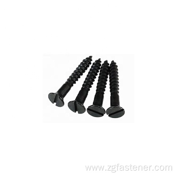 Black slotted countersunk head tapping screws